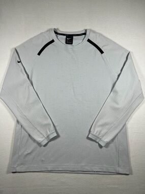 Nike Sportswear Ice Grey Tech Pack Long Sleeve Shirt Men Size XL CU3756
